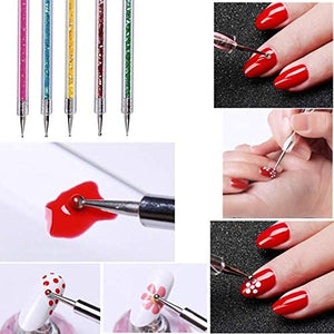 Pennelli per Nail Art Penne dotter per nail art attrezzi a doppia punta unghie Pennello per pittura Penne Acrilico UV Gel 3D luccichio Smalto per unghie Penna Set per DIY design delle unghie