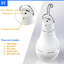 Carica l&#39;immagine nel visualizzatore di Gallery, Lampadina a LED ad energia solare, Konesky lampada a sospensione telecomando
