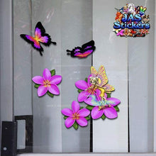 Carica l&#39;immagine nel visualizzatore di Gallery, Fata fantasia frangipani plumeria fiore rosa + farfalla auto adesivi -... - Ilgrandebazar