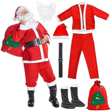 Carica l&#39;immagine nel visualizzatore di Gallery, Costume babbo natale,Vestito babbo natale uomo, Pantaloni con fascia elastica, Costume universale da Babbo Natale taglie forti, Set festa di Natale, Cosplay