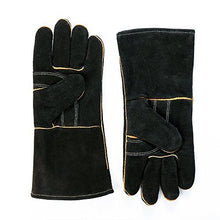 Carica l&#39;immagine nel visualizzatore di Gallery, LeaSeek - Guanti in pelle per barbecue, resistenti al calore 14 inches, Black - Ilgrandebazar