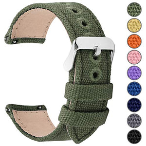 Fullmosa 8 Colori per Cinturino Orologio a Sgancio Rapido, Tela 20mm, Verde - Ilgrandebazar