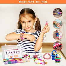 Carica l&#39;immagine nel visualizzatore di Gallery, Elastici per Braccialetti, 2500+ Bracciale Elastici Colorati Loom Bands Kit 40 griglia, fai da te Bambina Elastici di Gomma Bracciale Lavorare a Maglia Fare Braccialetti Perline Giocattolo Regalo