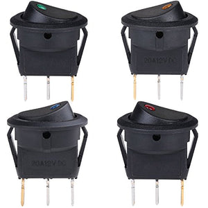 Sunerly, interruttore rotondo on-off illuminato per auto, barca, camion,...