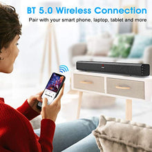 Carica l'immagine nel visualizzatore di Gallery, Soundbar Wireless 40W con Suono Surround Subwoofer Integrato,Excelvan Nero