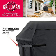 Carica l&#39;immagine nel visualizzatore di Gallery, Grillman Premium BBQ Grill, Resistente Copertura per Barbecue Weber, Brinkmann, Char Broil, ECC. Resistente agli Strappi, ai Raggi UV e all&#39;Acqua, 147 cm, Nero