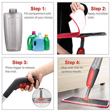 Carica l&#39;immagine nel visualizzatore di Gallery, Tencoz Lavapavimenti a Spruzzo, Spray Mop Mocio con 3 Panni in 1.7, Rosso