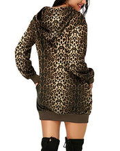 Carica l'immagine nel visualizzatore di Gallery, Auxo Donna Felpa Tunica Abito con Cappuccio Pullover S, 06a-leopardo - Ilgrandebazar