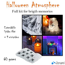 Carica l&#39;immagine nel visualizzatore di Gallery, Jonami Decorazioni Halloween Casa XXL - Festone Happy Halloween, Festoni, Palloncini, Ragnatela, Pipistrelli 3D, Scheletro Articolato, Straccio Raccapricciante Nero Panno di Stoffa Spaventoso