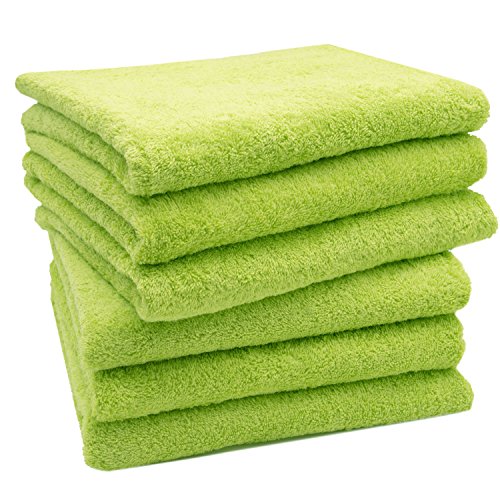 ZOLLNER Set di 6 Asciugamani da Bagno,50x100 cm, Verde, in 50 x 100 Verde