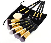 Carica l&#39;immagine nel visualizzatore di Gallery, Sunnicy 10 pezzi Set premium di pennelli sintetici Kabuki per il 10 Pcs Gold