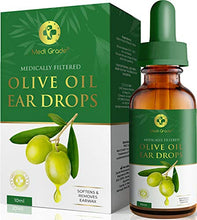Carica l'immagine nel visualizzatore di Gallery, Medi Grade Gocce Auricolari all’Olio Oliva 100% Puro per Pulizia Orecchie –...