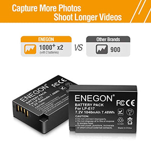ENEGON Doppio Pacco Batteria Fotocamera LP-E17 1040mAh con Caricatore...