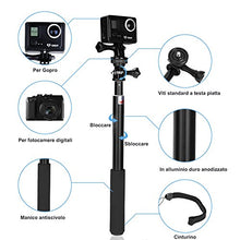 Carica l&#39;immagine nel visualizzatore di Gallery, GHB Bastone Selfie per Gopro Asta Stick Telescopico Palo di...