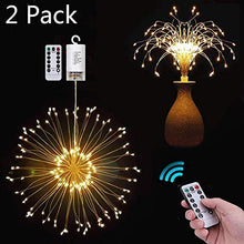 Carica l&#39;immagine nel visualizzatore di Gallery, 2 pacchi 120 LEDs Fuochi d&#39;Artificio Luci, luce a stringa impermeabile con...