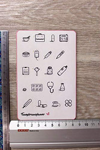 120 medical stickers, 4 fogli di adesivi per agenda medica - Ilgrandebazar
