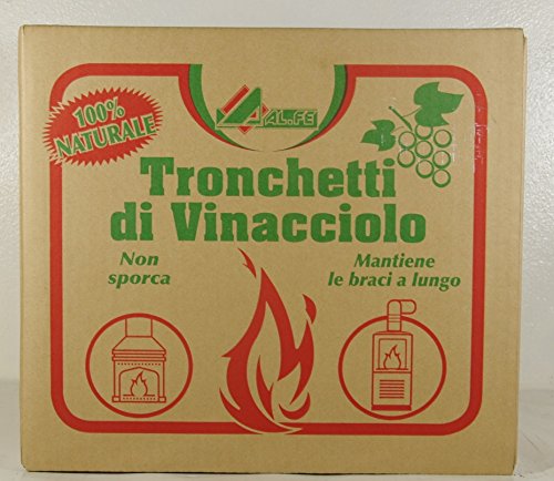 BRICCHETTI COMBUSTIBILI DI VINACCIOLO A LUNGA DURATA IN SCATOLA DA 15 KG - Ilgrandebazar