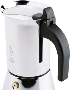 Bialetti Venus Caffettiera in Acciaio Inox, Adatta all'Induzione, 4 Cups, Inossidabile, Argento