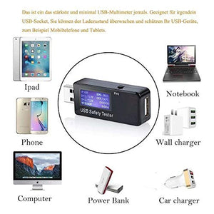 AMANKA Digitale USB QC3.0 Tester Multimetro 3V-30V 0-5.1A Display Tester...