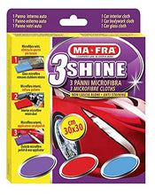 Carica l'immagine nel visualizzatore di Gallery, Ma-Fra, 3Shine, Tris Panni in Microfibra per Pulizia Vetri, Esterni ed Interni Auto, Multicolore