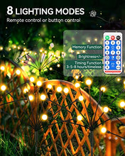 Carica l'immagine nel visualizzatore di Gallery, Cnkeeo Luci Solari Esterno, 4 Pezzi 8 LED Luci Solari da Giardino Esterno, 8 Modalità di Illuminazione, IP65 Impermeabili, Luce Esterno per la Decorazione del Percorso del Cortile, Bianco Caldo
