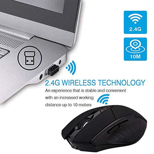 INPHIC Mouse Wireless Ricaricabile, ergonomico Senza Placcatura nera