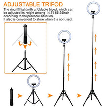 Carica l&#39;immagine nel visualizzatore di Gallery, Powstro Lampada selfie LED da 10,2 pollici,Flash ad anello con treppiede a...