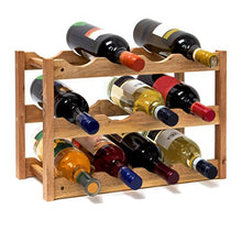 Carica l&#39;immagine nel visualizzatore di Gallery, Relaxdays Cantinetta Vino in Legno di Noce con 3 Ripiani e le Seguenti, H X...