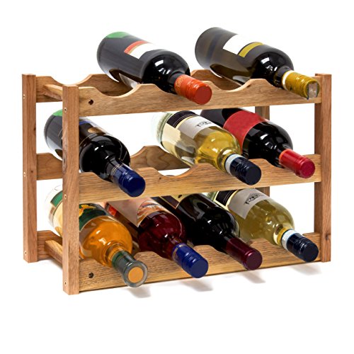 Relaxdays Cantinetta Vino in Legno di Noce con 3 Ripiani e le Seguenti, H X...
