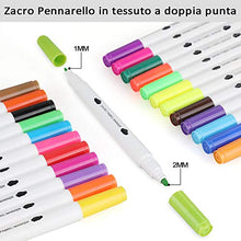 Carica l&#39;immagine nel visualizzatore di Gallery, Zacro 24 Pennarelli per Tessili e Tessuto Non Tossici, 24 B - Ilgrandebazar