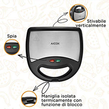 Carica l&#39;immagine nel visualizzatore di Gallery, Tostiera, AICOK 800W 3 in1 Waffles Piastra in Acciaio 240*230*95mm - Ilgrandebazar