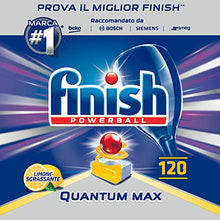 Carica l'immagine nel visualizzatore di Gallery, Finish Pastiglie Lavastoviglie Quantum Max, Limone, 120 Tabs