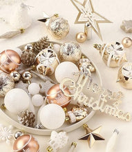 Carica l&#39;immagine nel visualizzatore di Gallery, 70 Pezzi Addobbi Natalizi Infrangibili Albero Natale con Gancio,Palline di Natale champagne oro Natalizie,In Plastica Infrangibile,Palle Di Natale Grandi E Piccole per Albero di Natale,Feste,Matrimoni