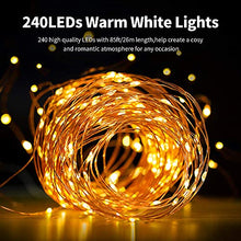 Carica l'immagine nel visualizzatore di Gallery, Luci Solari Esterno, 26m 240 LED 8 Modalità Impermeabile IP65, Catena Luminosa Per Festa, Matrimonio, Giardino, Natale, Patio Luci Decorative