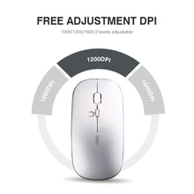 Carica l&#39;immagine nel visualizzatore di Gallery, INPHIC Mouse Wireless Ricaricabile, Ottico Mini M Size, Argento chiaro - Ilgrandebazar
