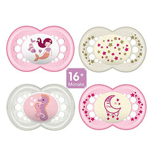 MAM ciuccio Silicone Day & Night 16 mesi +, 4 pezzi, include 2 contenitori... - Ilgrandebazar