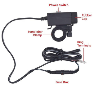 YGL Impermeabile Caricabatterie USB per Moto con Interruttore di nero - Ilgrandebazar