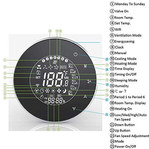 Arxus WiFi Programmabile per 4 tubi di aria condizionata, 6000-nero - Ilgrandebazar