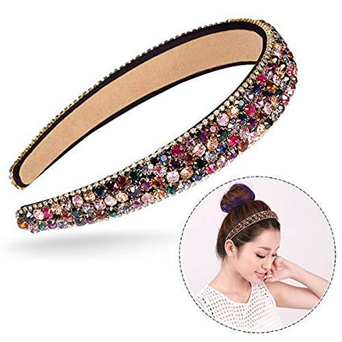 Urieo - Fascia Per Capelli Sottile Con Strass, Con Cristalli Scintillanti Accessorio Per Capelli Vintage Per Feste Da Donna Blu~p123463172