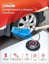 Carica l&#39;immagine nel visualizzatore di Gallery, oasser Compressore Portatile per Auto Aria Mini Pompa Multifunzione P3 12V... - Ilgrandebazar