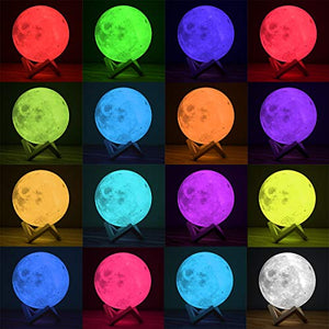 EXTSUD Lampada Lunare 3D Stampata Luna Piena Led Luce Notturna con... - Ilgrandebazar