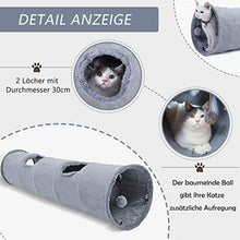 Carica l'immagine nel visualizzatore di Gallery, GWELL, tunnel per gatti, in pelle scamosciata, pieghevole, Grigio camoscio.