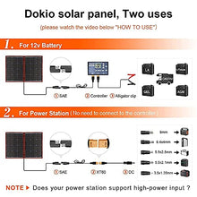 Carica l&#39;immagine nel visualizzatore di Gallery, DOKIO Kit Pannello Solare Pieghevole Portatile 100W 18V Monocristallino con uscita USB controller solare per ricarica batteria 12v