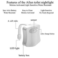 Carica l&#39;immagine nel visualizzatore di Gallery, Luce WC per Bagno，Lampada Notturne Bagno Led Batteria con Sensore di... - Ilgrandebazar