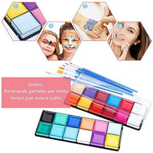 Carica l&#39;immagine nel visualizzatore di Gallery, Lictin Truccabimbi Kit,Face Paint,Kit per La Pittura del Viso per Bambini,24 Colori,50 Stencil,6 Pennelli Professionali