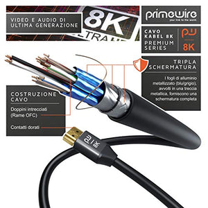 Primewire – Cavo HDMI 8K da 1,5 Metri - @ 60Hz 4K @ 120Hz con DSC - 1,5m