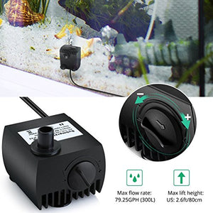 Maxesla Pompa Sommergibile Mini Acqua con 300L/H + 12Luce - Ilgrandebazar