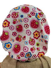 Carica l&#39;immagine nel visualizzatore di Gallery, Cappello chirurgico Donna Fragole per capelli lunghi, chirurgia, dentista,... - Ilgrandebazar