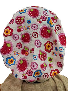 Cappello chirurgico Donna Fragole per capelli lunghi, chirurgia, dentista,... - Ilgrandebazar