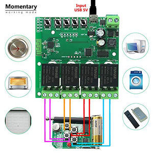 Newgoal Modulo relè Smart Switch WiFi a 4 canali, TUYA/App Life Dc4-ty